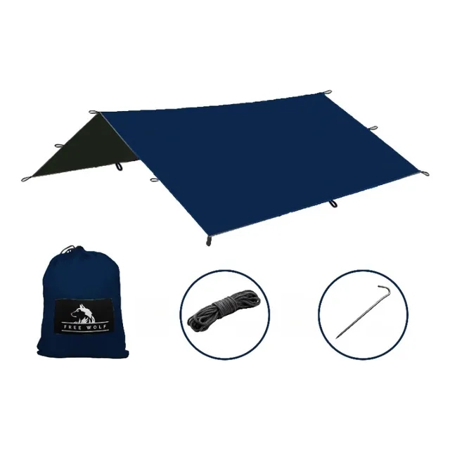 Tarp Impermeable Camping, Lona Con Estacas Y Sogas Free Wolf