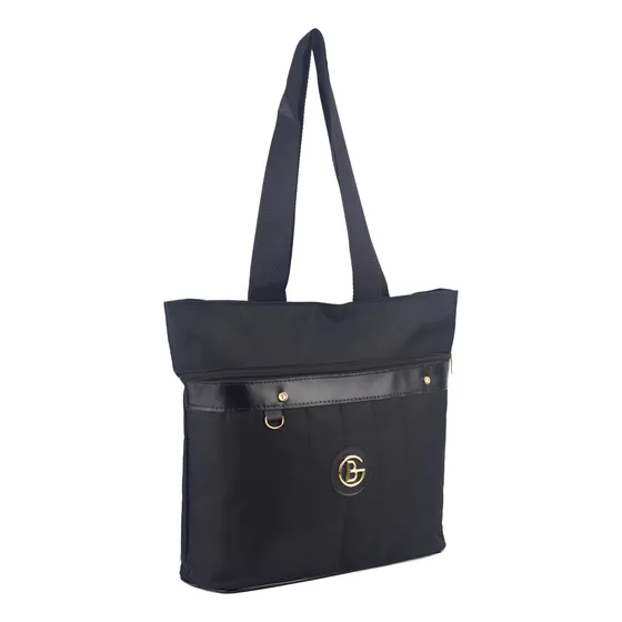 Bolsa Saco Grande Gazz Feminina Barata Grande Media Alça De Ombro Sacola Cor Preto Desenho Do Tecido Lisa