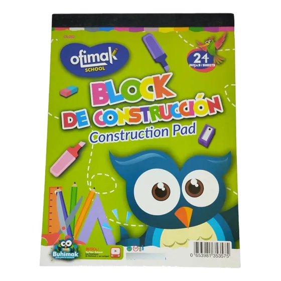 Block De Cartulina De Construcción 24h