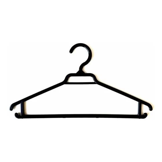 Colgadores PVF Plásticos Colgador Negro para camisas pack de 80 unidades color negro