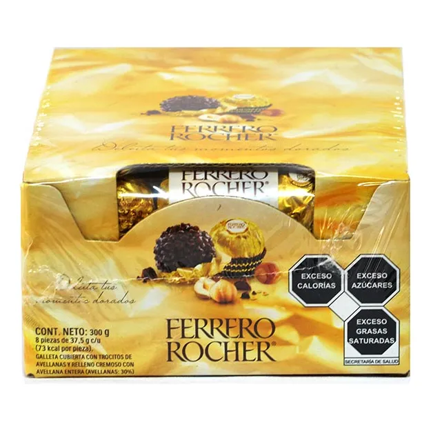 Ferrero Rocher Chocolate Con Avellanas 8 Paq 3pz C/u 300g