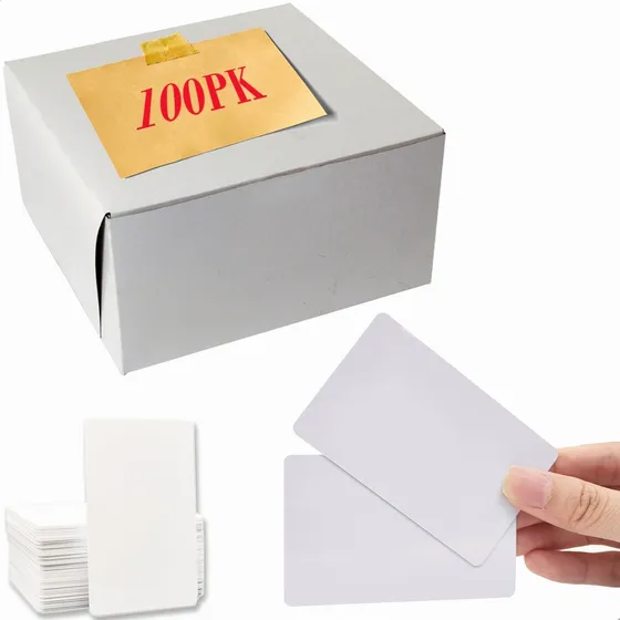 100 Cartas Blancas Pvc Cr80 Datacard Para Sublimación