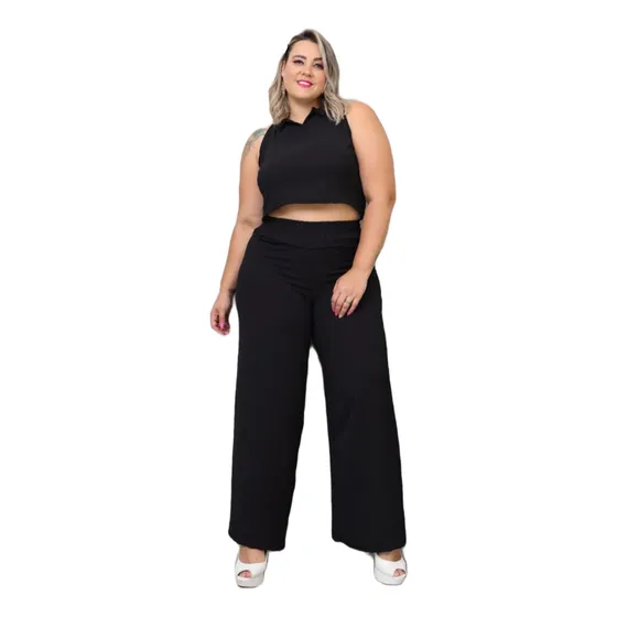 Pantalon Y Blusa Dama Talla Plus Gorditas Tela Strech 