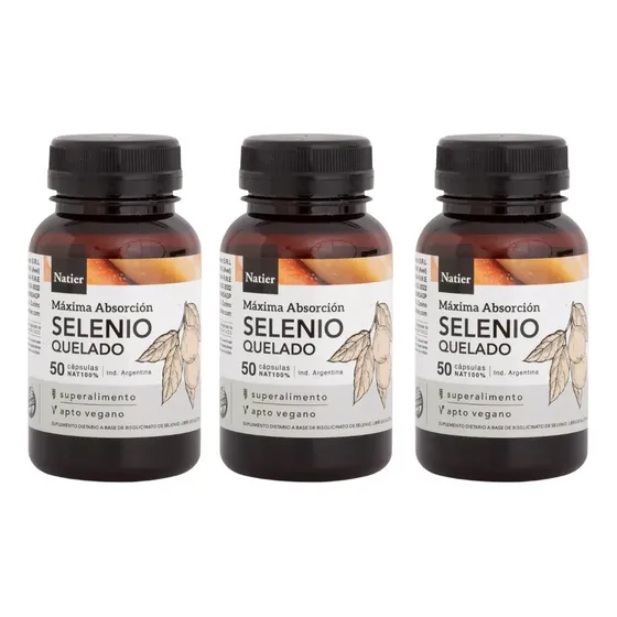 Selenio Orgánico Quelado - Tiroides X50 Cáps Natier X3 Unid