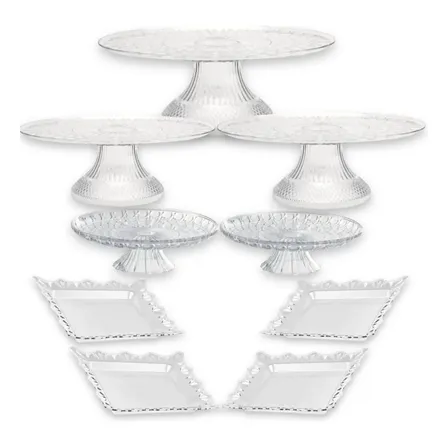 Kit Lapidado- 3 Boleira 30 Cm + 2 Médio + 4 Bandejas Luxo