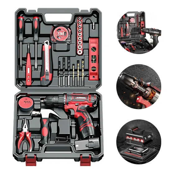 Kit De Herramientas Full Atornilladora Martillo Llaves Y Más