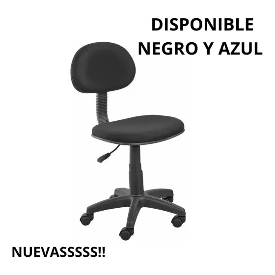 Silla Secretarial Con Base Nylon Michigan Tela Negra Nueva