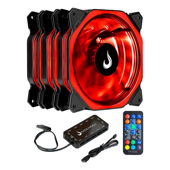 Kit 3 Fans Gamer | Rise Mode | Aura Rgb | 120mm