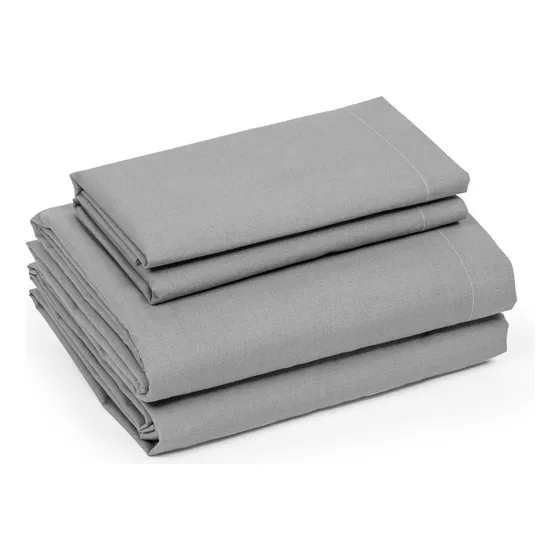 Sábanas Queen Size Microfibra Extra Suave. Tacto Algodón. Color Gris Oxford Diseño de la tela Liso