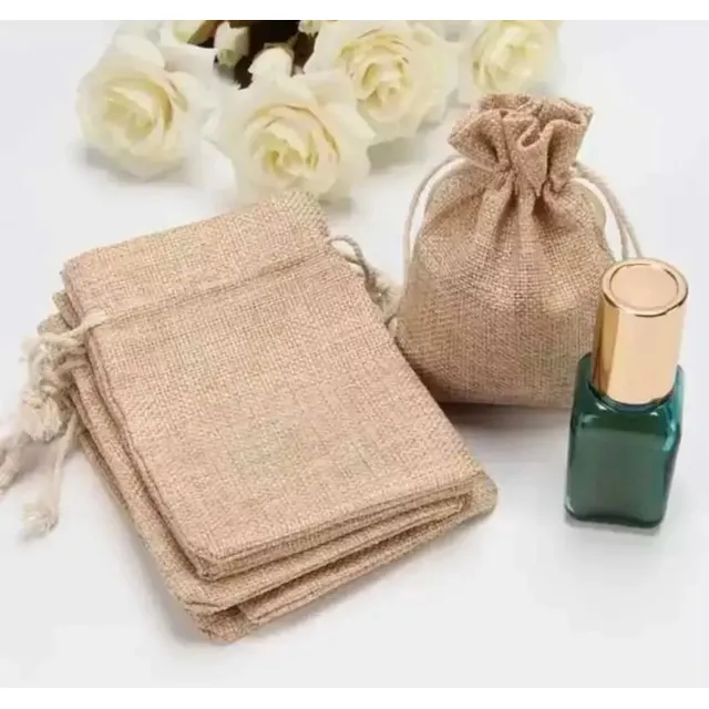 Pack 12 Bolsas Arpilleras Sacos Yute Lino Natural