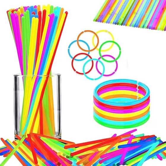 50 Pulseras Fluorescentes Con Varillas Luminosas Para Fiesta
