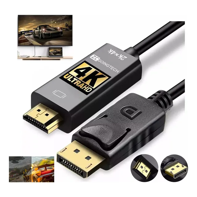Cable Displayport Dp A Hdmi Para Pc A  Hdtv,4k 1.8 Metros