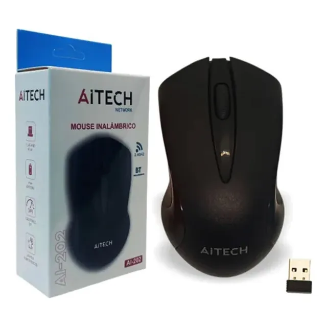 Mouse Inalámbrico Aitech Ai-202 Bluetooth Y Receptor Usb