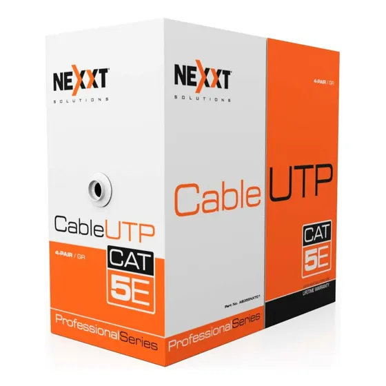 Bobina De Cable Utp Cat.5e 4pares 24awg 305m 100% Cóbre Gris
