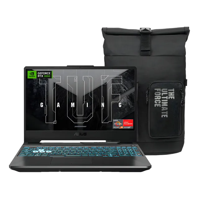Laptop ASUS TUF Gaming A15 FA506NC-HN022W 15.6" FHD AMD Ryzen 5 7535HS NVIDIA RTX 3050 8GB RAM 512GB SSD Negro con Mochila(Garantía y Servicio en México)