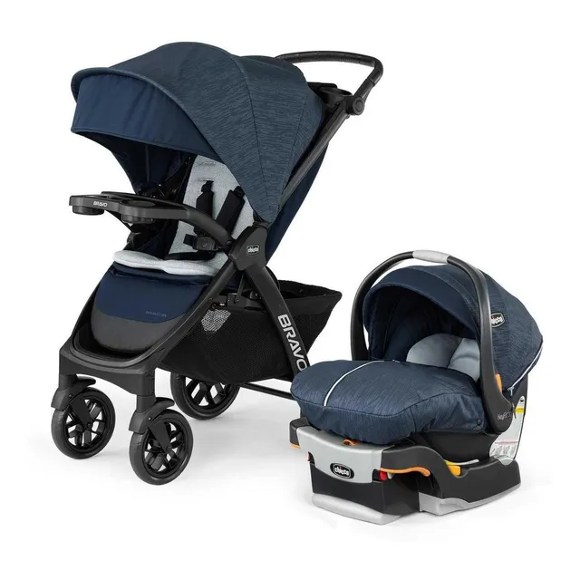 Carriola de paseo travel system Chicco Bravo LE Trío travel system harbor con chasis color negro
