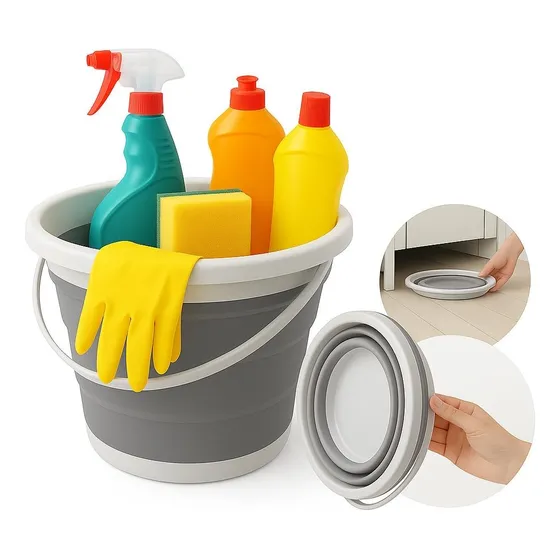 Balde Retrátil 5 Litros Flexível Dobrável Silicone C/ Alça