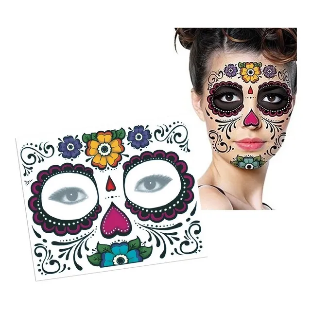 Tatuaje Temporal Catrina Halloween Disfraz Dia Muertos Calav