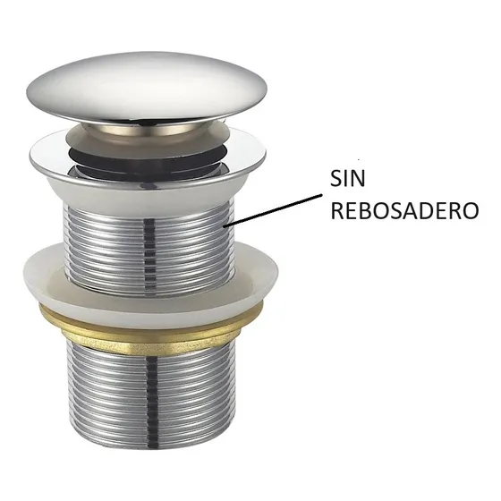 Desagüe De Lavamanos Sin Rebosadero Push Bottom 
