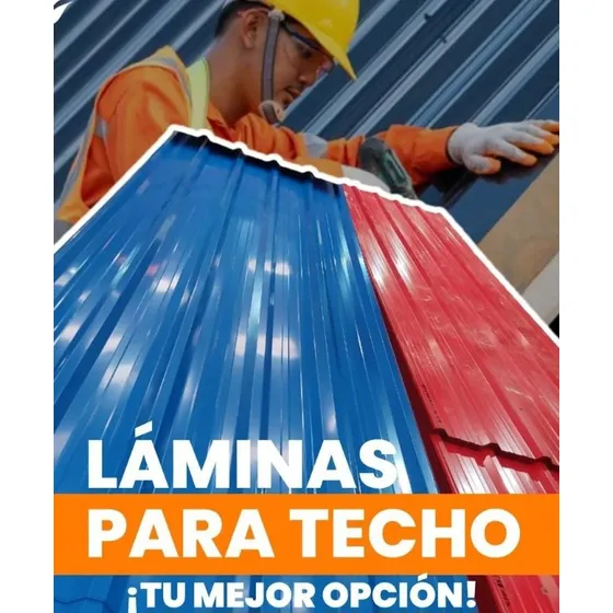 Lamina Galvanizada P/techo 1.05x0.35x6.10mt Oferta Azul Rojo