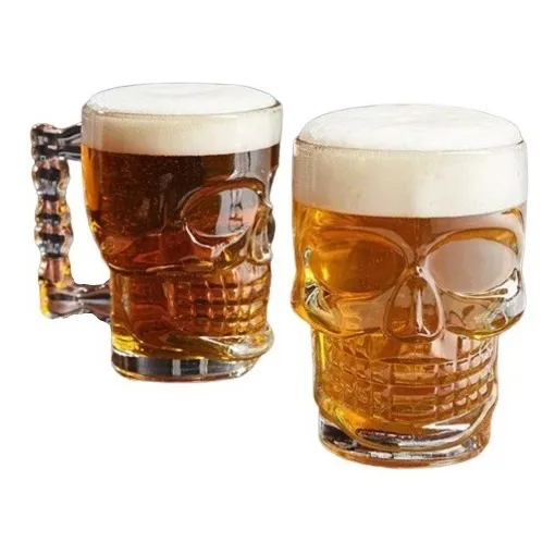 Vaso Cervecero Calavera 500 Ml X 2 Unidades