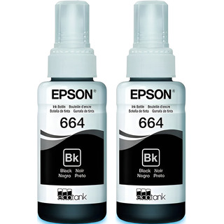 Garrafas De Tinta Epson T664 2 Und De Preto 70ml Kit (eps01) Garrafas De Tinta Epson T664 2 Und De Preto 70ml Kit (eps01)