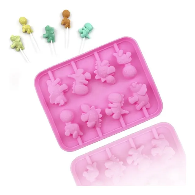Molde Silicon Paletas Dinosaurio Reposteria Resina Chocolate
