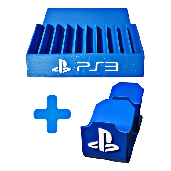 Organizador De Juegos Playstation Ps3 + Stand Joystick Doble