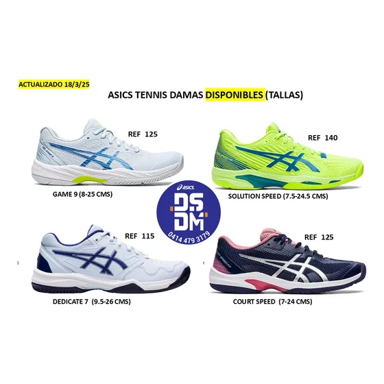 Zapatos Asics Originales Tennis Y Paddel Damas Y Caballeros