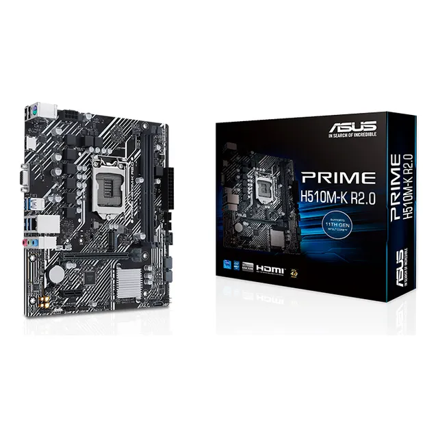 Motherboard Asus Prime H510m K R2.0 Intel 10ma 11va Lga1200 Color Negro