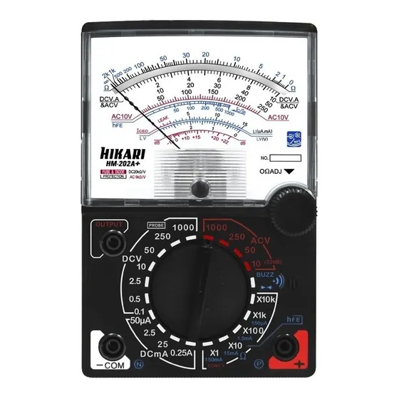 Multímetro Analógico Hm-202a+ 20k Ohms/volt Corrente Hikari 