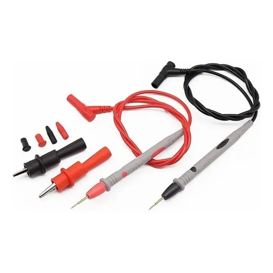 Kit Punta Multimetro Digital Prueba Cable Entrada Universal 20amp Enchufe Punta Fina Caiman 90cm
