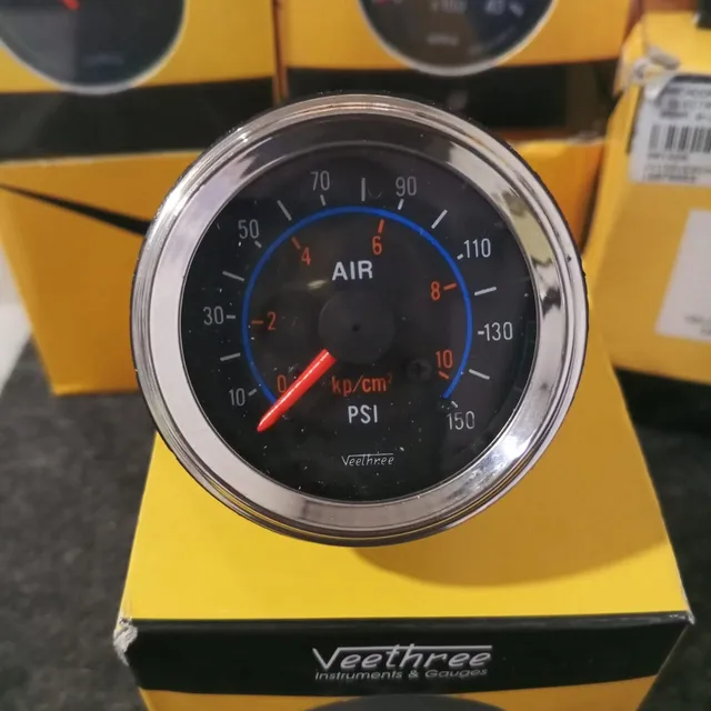 Reloj Marcador Presion De Aire Aguja Sencilla Aro Cromado