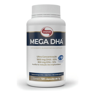 Suplemento Em Cápsulas Vitafor Mega Dha Omega 3 Dha Sabor Neutro Em Pote De 120 Cápsulas Suplemento Em Cápsulas Vitafor Mega Dha Omega 3 Dha Sabor Neutro Em Pote De 120 Cápsulas
