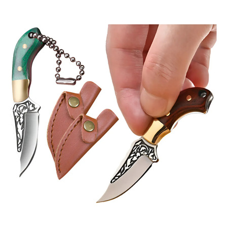 Mini Faca Chaveiro Cutelo Fulltang Com Fio-bainha Couro Mini Faca Chaveiro Cutelo Fulltang Com Fio-bainha Couro