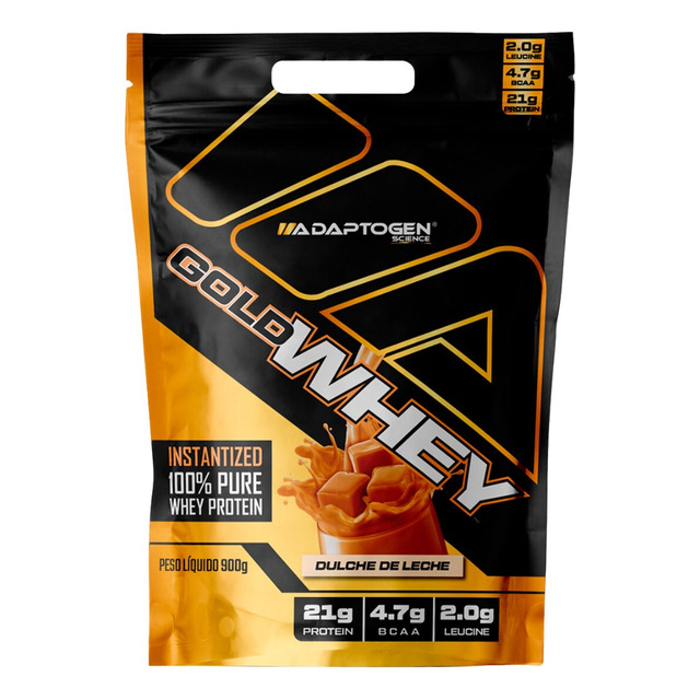 Gold Whey 100% Whey Protein 900g Doce De Leite Adaptogen Gold Whey 100% Whey Protein 900g Doce De Leite Adaptogen