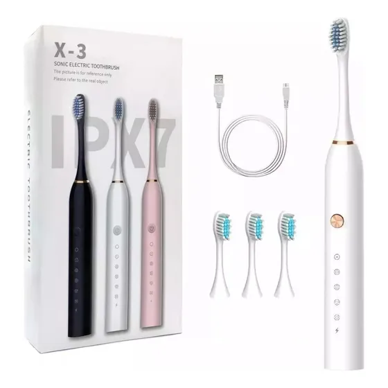 Cepillo Dientes Electrico Recargable 3 Cabezales Ultrasonido