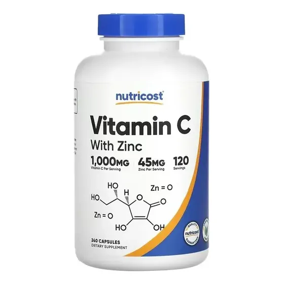 Nutricost Vitamina C Con Zinc 240 Caps Sistema Inmune Sabor Sin Sabor | Cuotas sin interés