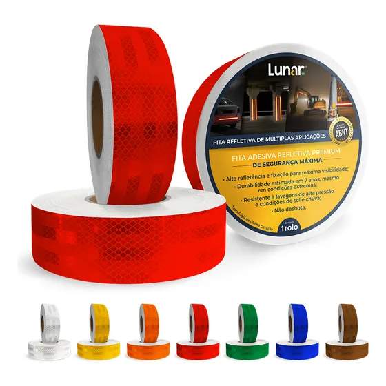 Fita Faixa Luminosa Refletiva Automotiva Decorativa 5cm x 10m Vermelha - Lunar Brasil