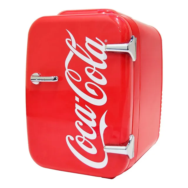 Cooluli Retro Coca-cola Mini Fridge For Bedroom - Car, Office Desk & College Dorm Room - 4l/6 Can 12v Portable Cooler & Warmer For Food, Drinks & Skincare - Ac/dc And Exclusive Usb Option (coke, Red)