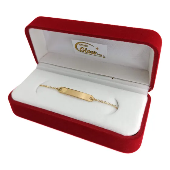 Pulsera Identidad Bebé Oro 18k Corazón Nombre Grabado