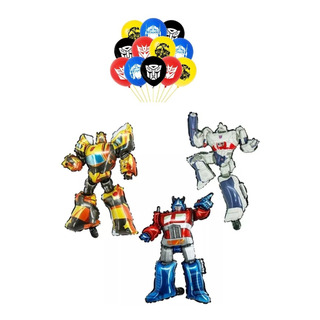 Pack 15 Globos Transformers 3 Metalizados Y 12 Látex Pack 15 Globos Transformers 3 Metalizados Y 12 Látex