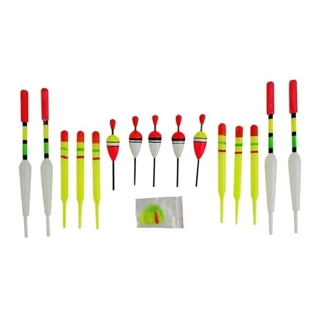 Set De 15 Boyas Kit Pesca Juego Boyas Plástico Delsur
