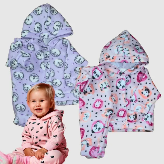 Kit 2 Conjuntos Soft Inverno Infantil Roupa De Bebê Frio