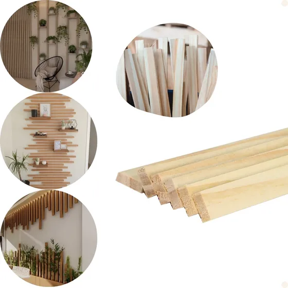 Fardo 20 Ripas De Madeira Pinus 2x0,5x65 Para Artesanato