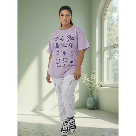 Remeron Algodón Estampado C-strass Dama T-especial Lucky You