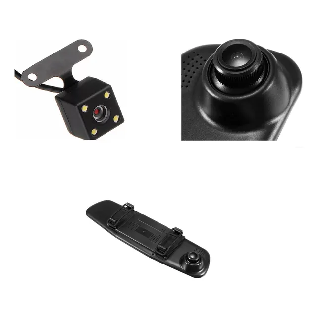 Camara Auto Trasera Y Delantera Grabacion Espejo Retrovisor