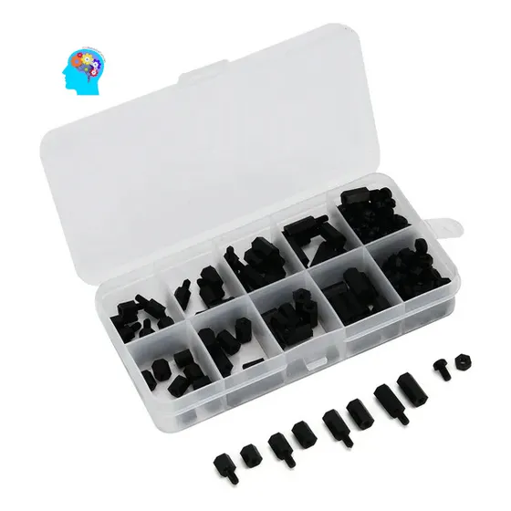 Caja Espaciadores Hexagonal De Nailon Columna Cabezam2 M2,5