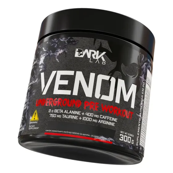Pre Treino Venom 300g Limão Dark Lab - 60 Doses