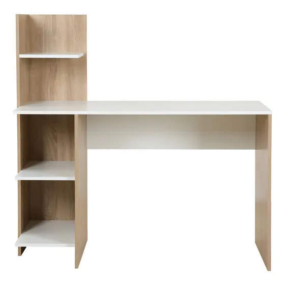 Escritorio Top Living Nórdico Con Librero Vertical Color Marrón claro